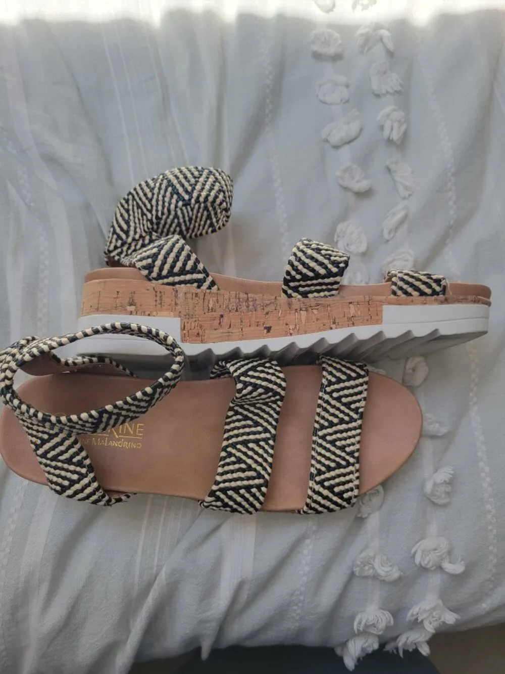 Catherine Malandrino Davina Woven Chevron Cork Platform Sandal Resortwear sz 6.5